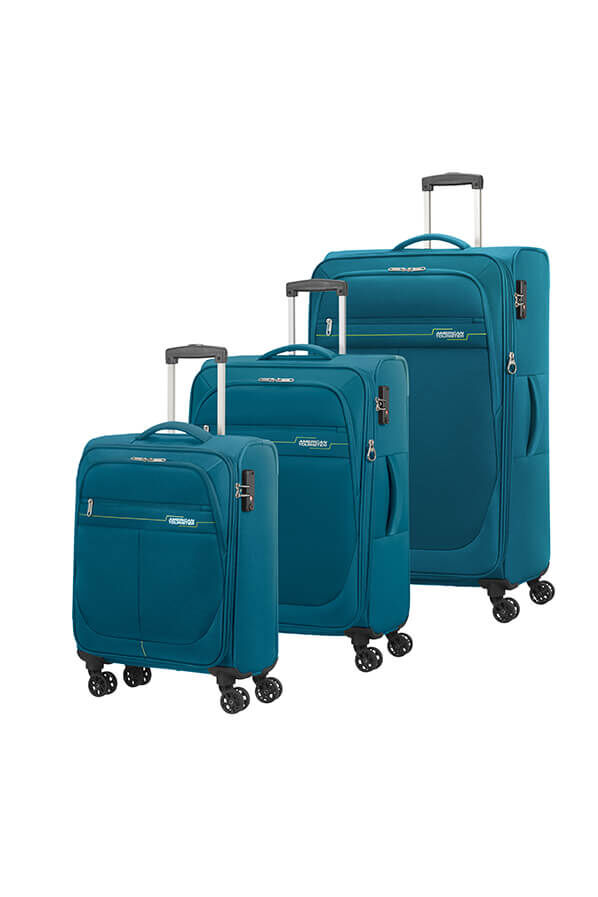 American Tourister Deep Dive 3 PC Set A  Teal/Lime