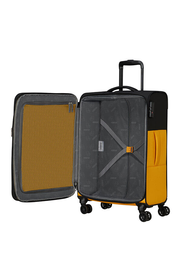 American Tourister Daring Dash Spinner Expandable TSA L  Black/Yellow