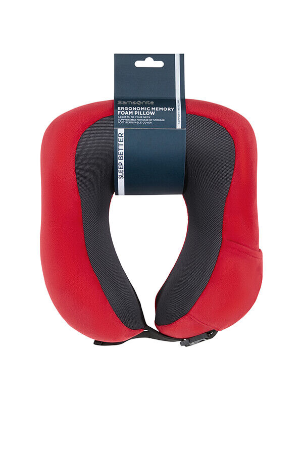 Samsonite Ta Revolution Ergonomic Memory Foam Pillow  Rood