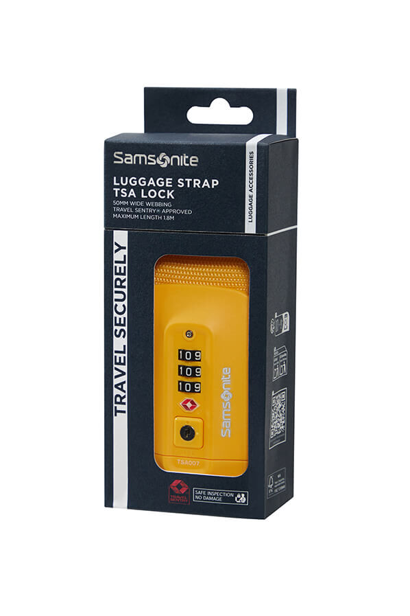 Samsonite Ta Revolution Luggage Strap/TSA Lock  Geel