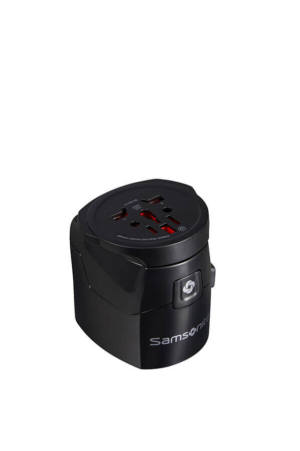 Samsonite Travel Accessories World Adaptor Pro 3-P+USB Zwart