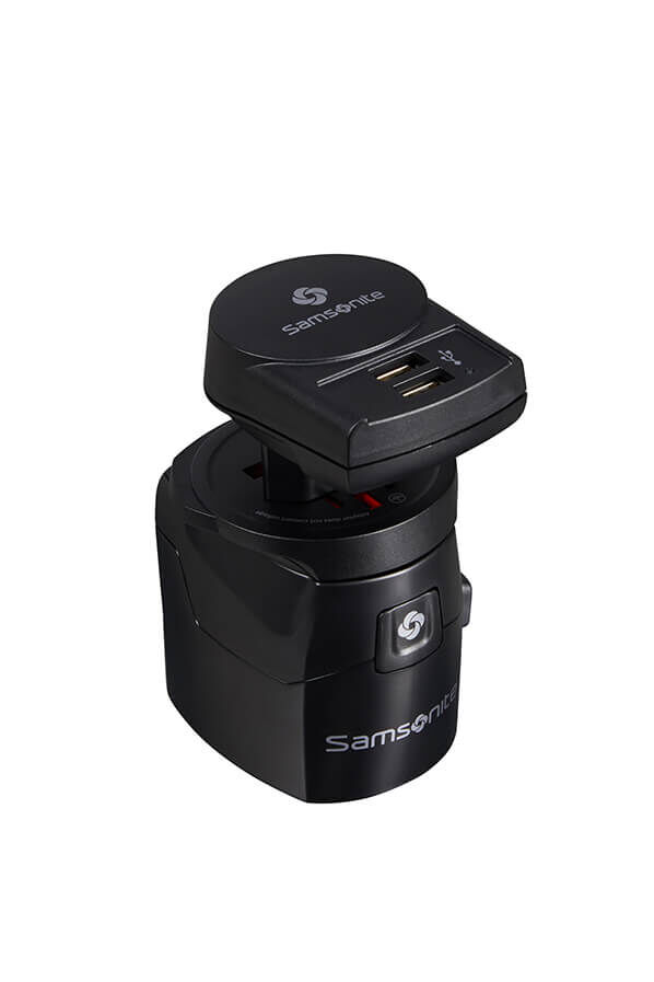 Samsonite Travel Accessories World Adaptor Pro 3-P+USB Zwart